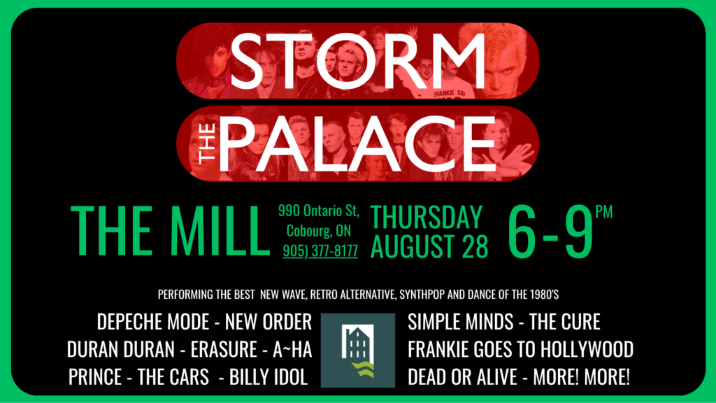 port hope New Wave 1980s 1980's 80s Storm The Palace retro 80's cover band toronto party benefit wedding ontario port hope Alternative synthpop old school Cobourg live music best premiere favourite greatest Retro Crush Neon Nostalgic Bomb Start UK Calling mill cobourg