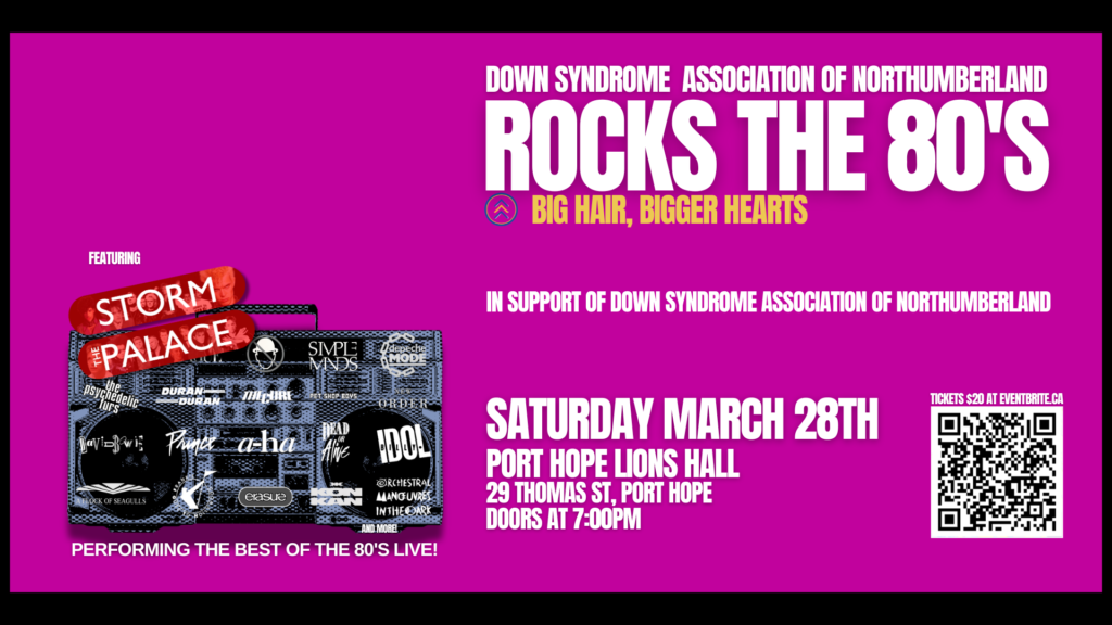Down Syndrome Association Fundraiser Lions hall beaches streetfest jazz festival party on pape queen st east beach east end carlow woodbine port hope New Wave 1980s 1980's 80s Storm The Palace retro 80's cover band toronto party benefit wedding ontario port hope Alternative synthpop old school Cobourg live music best premiere favourite greatest Retro Crush Neon Nostalgic Bomb Start UK Calling confidential boys of summer worlds away